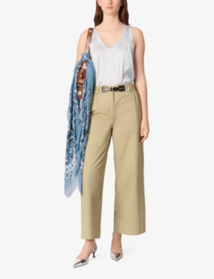 MAJE: Round-Neck Stretch-Silk Vest Top