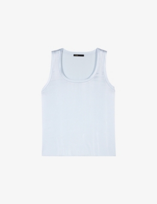 MAJE: Round-Neck Stretch-Silk Vest Top