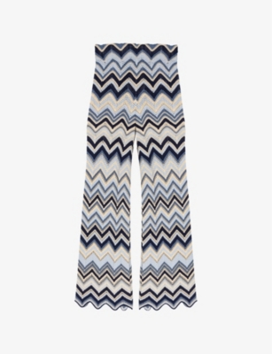 MAJE: Zig-Zag Crochet Knitted Trousers