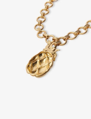 MAJE: Pineapple Brass Pendant Necklace