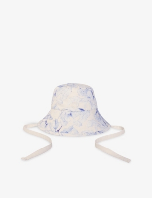 MAJE: Watercolour-Print Logo-Embroidered Cotton Bucket Hat