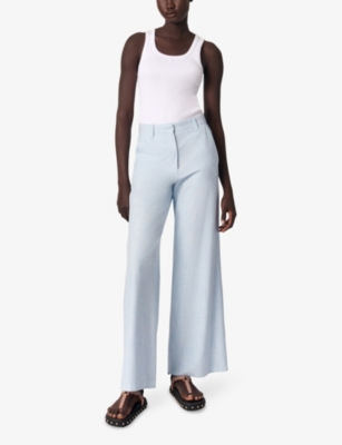 MAJE: Flared-Leg Mid-Rise Stretch-Woven Trousers