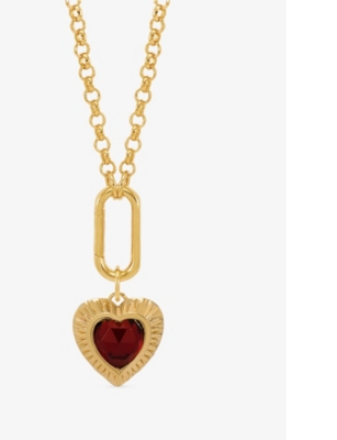 RACHEL JACKSON: Electric Love January Birthstone Heart 22ct yellow gold-plated sterling-silver necklace