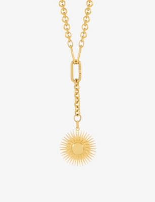 Rachel Jackson Womens  Electric Goddess Hardware Chain 22ct Yellow Gold-plated Sterling-silver Neckla In Gold