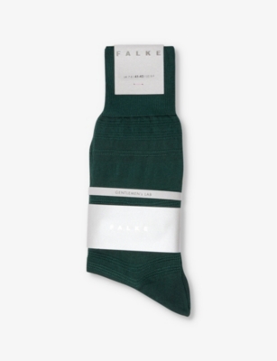 Falke Mens 7441 Hunter Green Highshine Silk-blend Socks