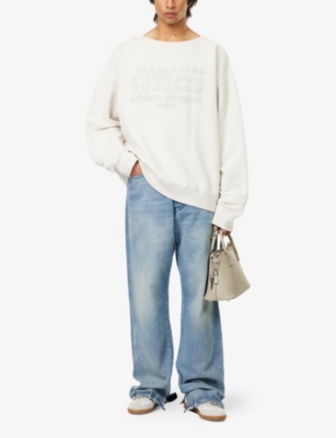 MAISON MARGIELA: Logo-Print Relaxed-Fit Cotton Sweatshirt