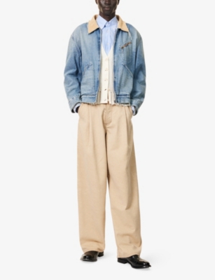 MAISON MARGIELA: Corduroy-Collar Relaxed-Fit Denim Jacket