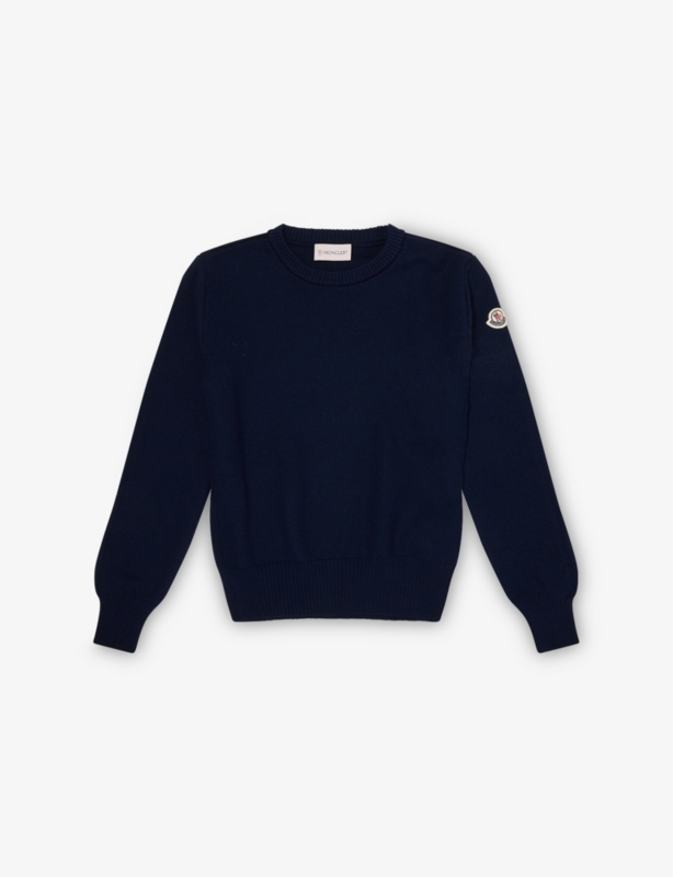 Brand-Patch Crew-Neck Cotton Jumper 4-10 Years