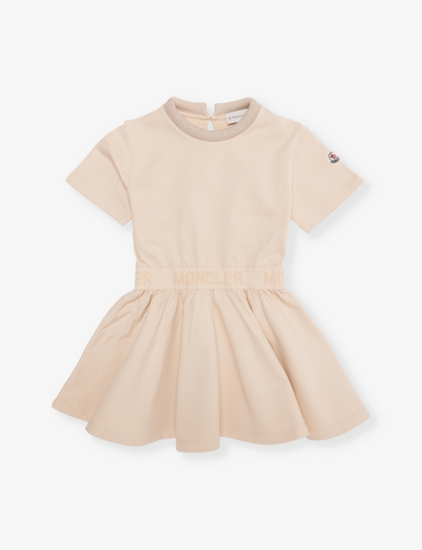 Pleated Short-Sleeves Cotton-Jersey Dress 4-12 Years