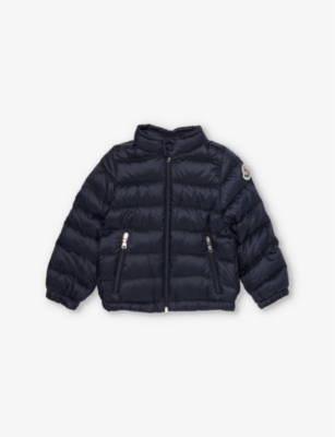 MONCLER ACORUS LOGO-PATCH SHELL-DOWN PUFFER JACKET 3-36 MONTH 