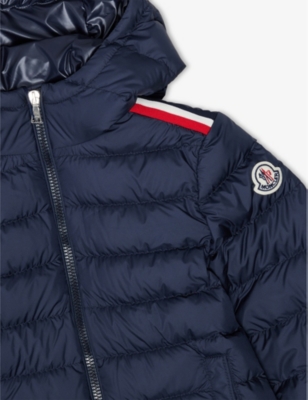 Moncler Dark Blue Donvar Logo-patch Shell-down Jacket In Dark Blue