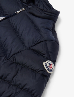Moncler Acorus Brand-patch Shell-down Jacket 4-14 Years Navy In Navy