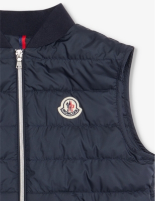 Moncler Dioper Two-buttoned-pockets Shell-down Gilet 4-14 Years Dark Blu In Dark Blue