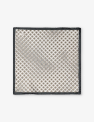 ETON: Geometric-pattern silk pocket square