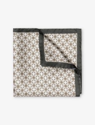 ETON: Geometric-pattern silk pocket square