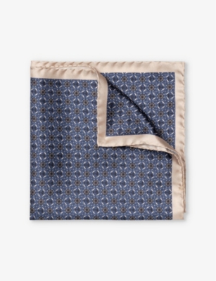 ETON: Geometric-pattern silk pocket square