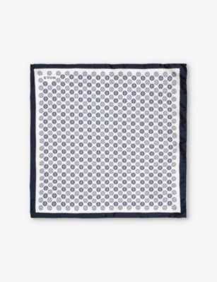 ETON: Geometric-pattern silk pocket square