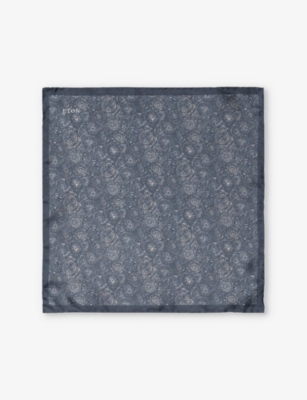 ETON: Graphic-pattern silk pocket square