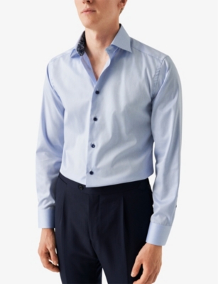 ETON: Signature Long-Sleeved Contemporary-Fit Cotton-Twill Shirt