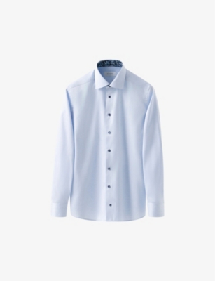 ETON: Signature Long-Sleeved Contemporary-Fit Cotton-Twill Shirt