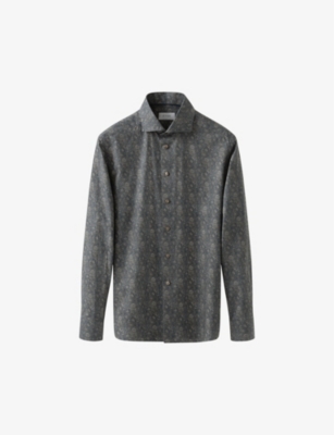 ETON: Signature Abstract-Pattern Contemporary-Fit Cotton-Twill Shirt