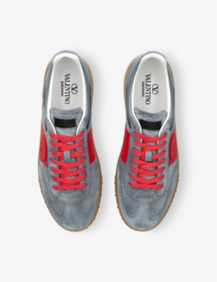 VALENTINO GARAVANI: Upvillage Branded Suede Low-Top Trainers