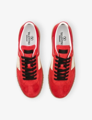 VALENTINO GARAVANI: Upvillage Branded Suede Low-Top Trainers