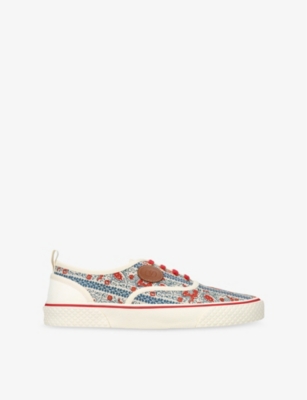 VALENTINO GARAVANI: VLogo Signature Floral-Print Canvas Low-Top Trainers
