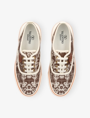 VALENTINO GARAVANI: VLogo Signature Floral-Print Canvas Low-Top Trainers