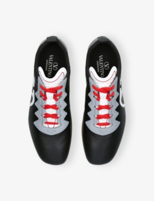 VALENTINO GARAVANI: VLogo Signature Perforated Leather Low-Top Trainers