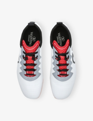 VALENTINO GARAVANI: VLogo Signature Perforated Leather Low-Top Trainers
