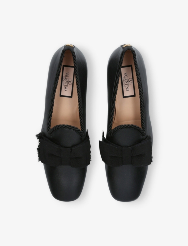 Slipper Bow-Embellished Leather Loafer