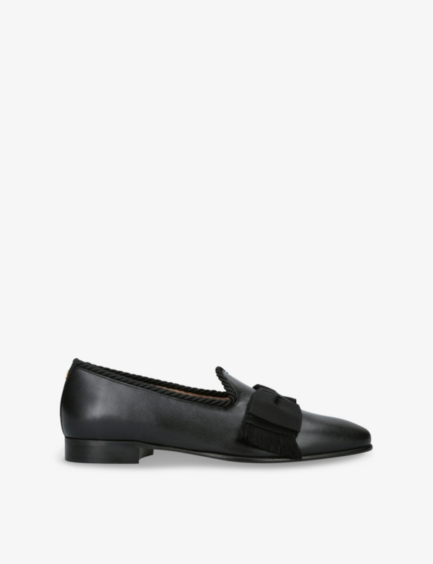 Slipper Bow-Embellished Leather Loafer