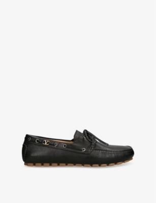 VALENTINO GARAVANI: Driver Fastaway Leather Loafers