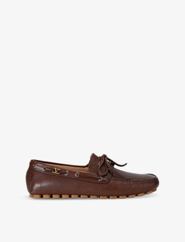 Brand-Plaque Leather Shoes