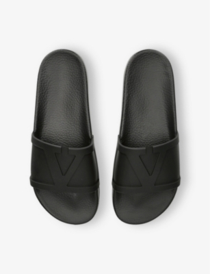 VALENTINO GARAVANI MENS VALENTINO GARAVANI BRAND-EMBOSSED RUBBER SLIDERS 