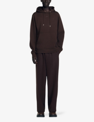 SANDRO: Tonal-logo regular-fit cotton-jersey hoody