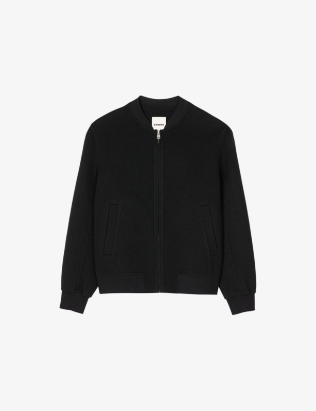 Baseball-Collar Wool-Blend Jacket