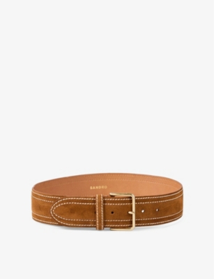 SANDRO: Wide buckle suede belt