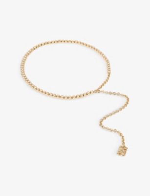 Sandro Womens Rhinestone-embellished Jewel Chain Belt Naturels In Naturels