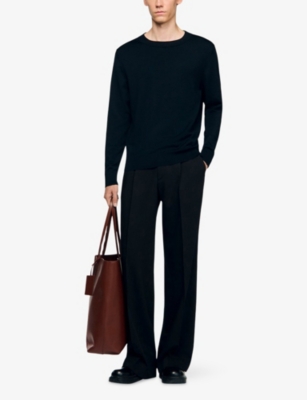 SANDRO: Crewneck fine-knit jumper