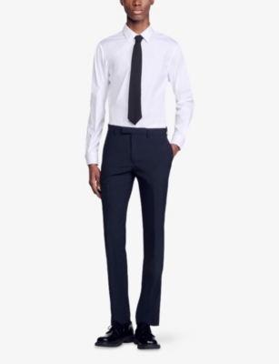 SANDRO: Slim-Fit Straight-Leg Stretch-Wool Trousers