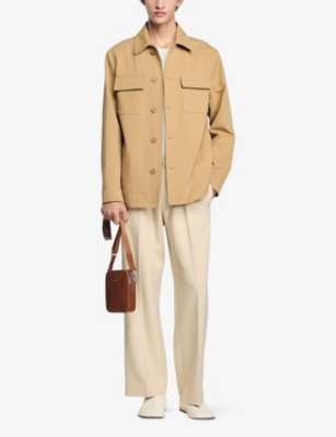 SANDRO: Relaxed-Fit Chest-Pocket Cotton Overshirt