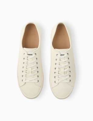 Sandro Low-top Split Leather Trainers In Naturels