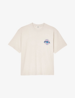 SANDRO: Sun Motif Printed Cotton T-Shirt