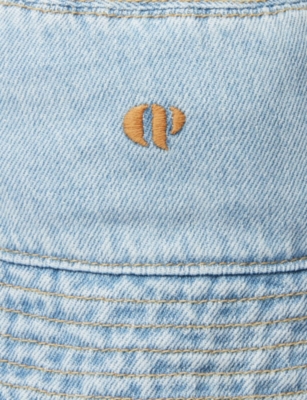CLAUDIE PIERLOT: Logo-Embroidered Denim Bucket Hat