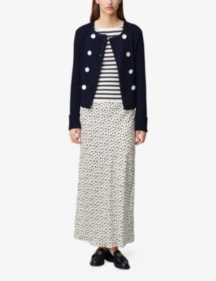 CLAUDIE PIERLOT: Button-Embellished Double-Breasted Wool-Blend Cardigan