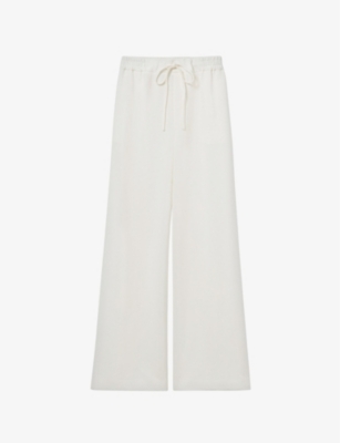 Claudie Pierlot Womens Naturels Drawstring-waist Straight-leg Woven Trousers In Naturels