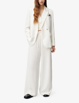 Claudie Pierlot Womens Naturels Single-breasted Peak-lapel Stretch-woven Blazer In Naturels