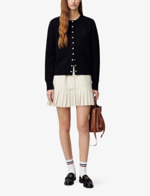 Claudie Pierlot Button-up Cardigan In Noir / Gris